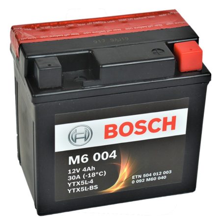 Bosch 12v 4ah AGM motor akkumulátor jobb+ YTX5L-BS
