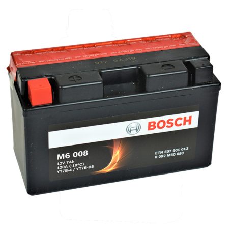 Bosch 12v 7ah AGM motor akkumulátor bal+ YT7B-BS