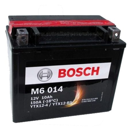 Bosch 12v 10Ah AGM motor akkumulátor bal  YTX12-BS