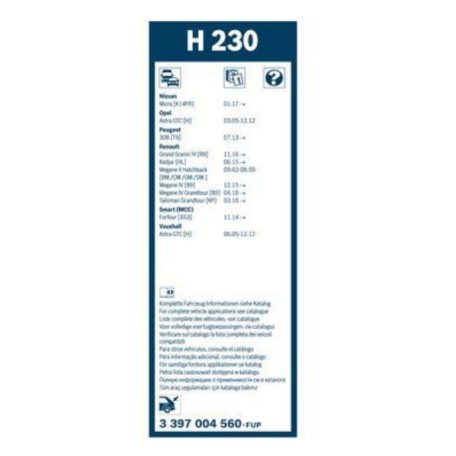 Bosch 3397004560 (H230) Rear 230mm hátsó ablaktörlő lapát