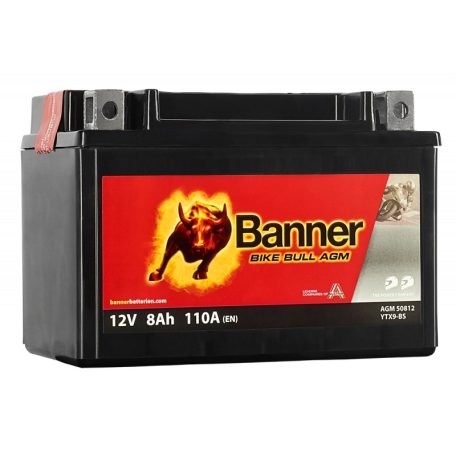 Banner Bike Bull AGM YTX9-BS 12v 8Ah 110A bal motor akkumulátor