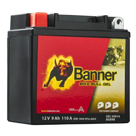 Banner Bike Bull Gel 12v 9ah 110A motor akkumulátor bal+ YB9-B