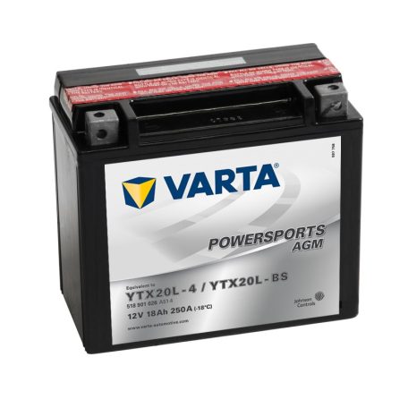 Varta YTX20L-BS 12V 18Ah Jobb+ AGM motor akkumulátor