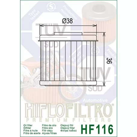 Hiflofiltro HF116 olajszűrő