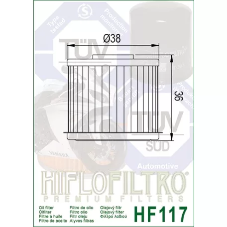 Hiflofiltro HF117 olajszűrő