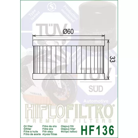 Hiflofiltro HF136 olajszűrő