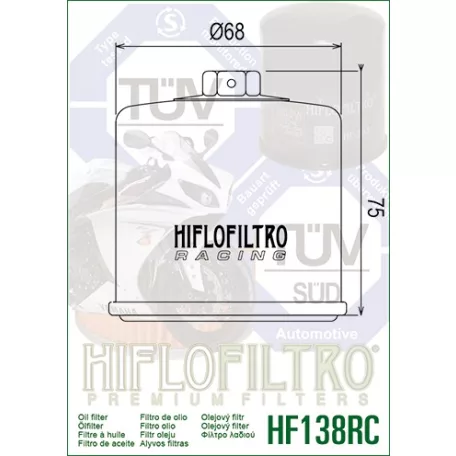 Hiflofiltro HF138RC olajszűrő