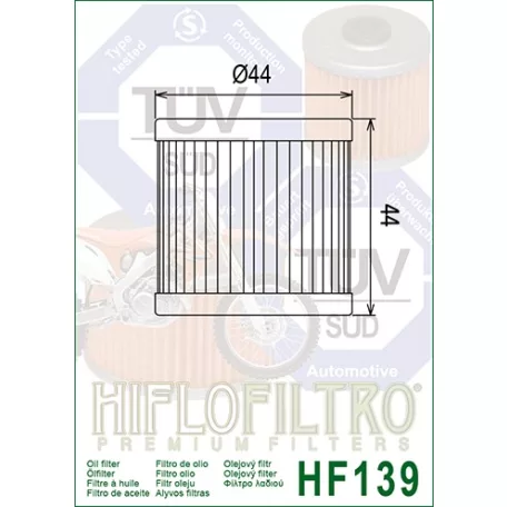 Hiflofiltro HF139 olajszűrő