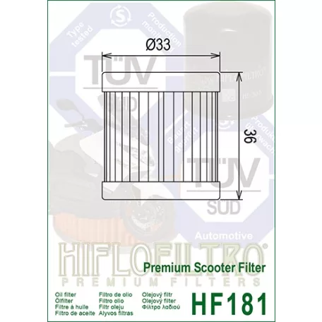 Hiflofiltro HF181 olajszűrő