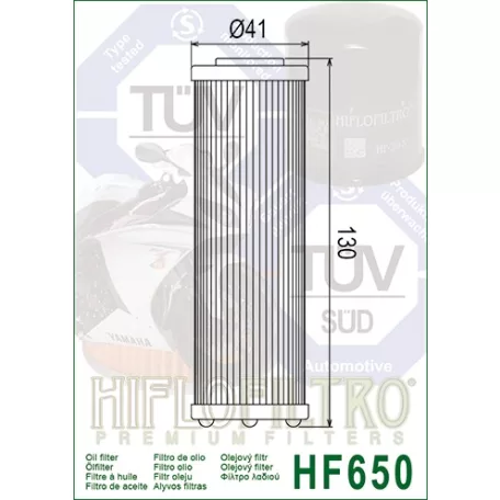 Hiflofiltro HF650 olajszűrő