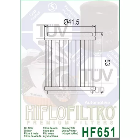 Hiflofiltro HF651 olajszűrő