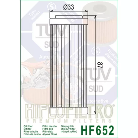 Hiflofiltro HF652 olajszűrő