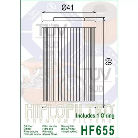 Hiflofiltro HF655 olajszűrő