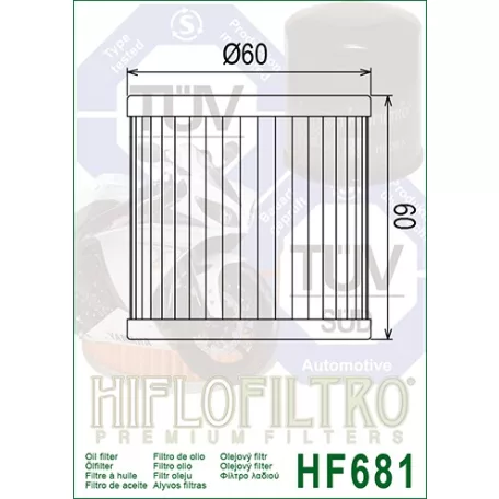 Hiflofiltro HF681 olajszűrő