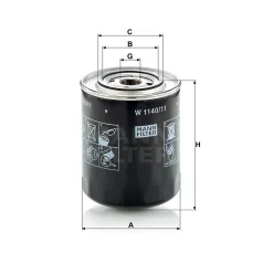 Mann-Filter W1140/11 Olajszűrő