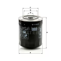 Mann-Filter W1140/2 Olajszűrő