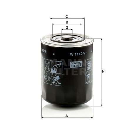 Mann-Filter W1140/2 Olajszűrő