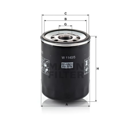 Mann-Filter W1140/5 Olajszűrő