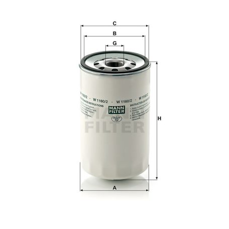 Mann-Filter W1160/2 Olajszűrő