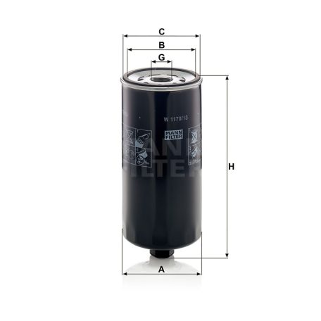 Mann-Filter W1170/13 Olajszűrő