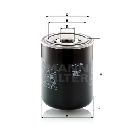 Mann-Filter W1374/6 Olajszűrő