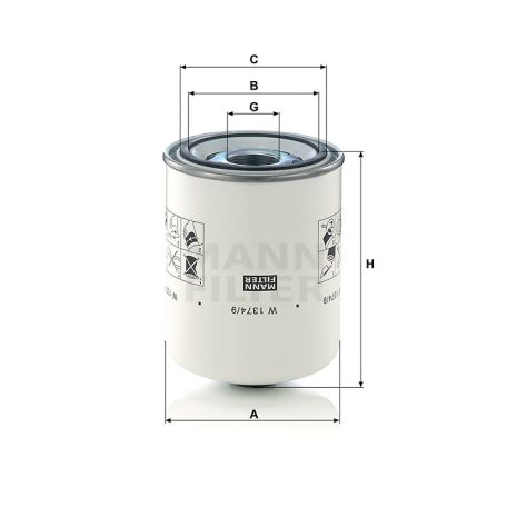Mann-Filter W1374/9 Olajszűrő