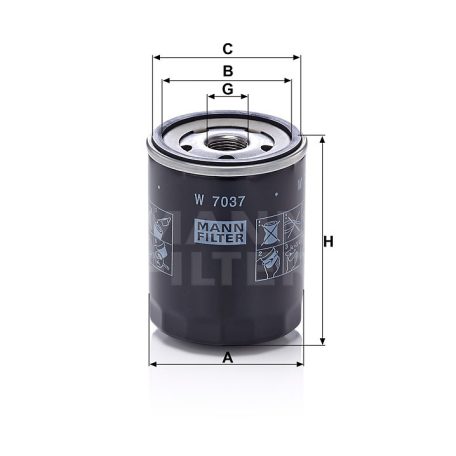 Mann-Filter W7037 Olajszűrő