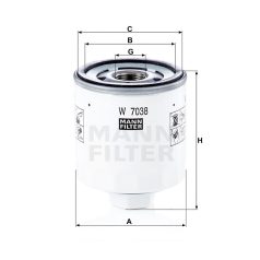 Mann-Filter W7038 Olajszűrő