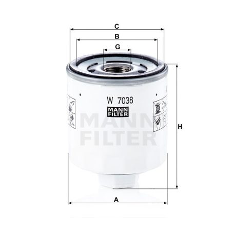 Mann-Filter W7038 Olajszűrő