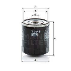Mann-Filter W7043 Olajszűrő
