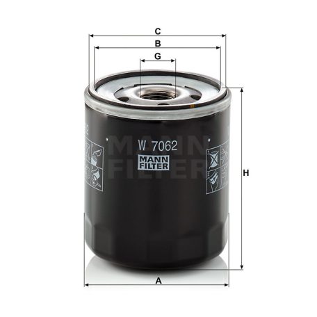 Mann-Filter W7062 Olajszűrő