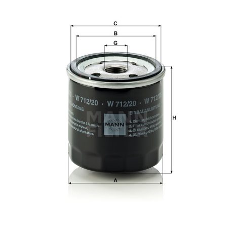 Mann-Filter W712/20 Olajszűrő