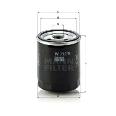 Mann-Filter W712/6 Olajszűrő