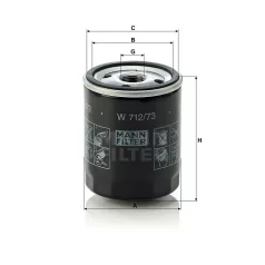 Mann-Filter W712/73 Olajszűrő