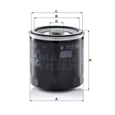 Mann-Filter W712/98 Olajszűrő