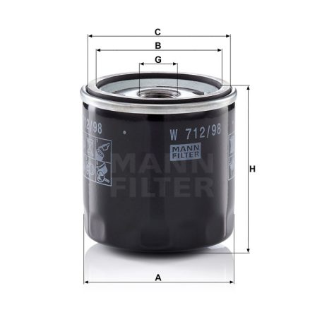 Mann-Filter W712/98 Olajszűrő