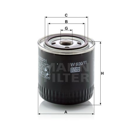 Mann-Filter W920/11 Olajszűrő