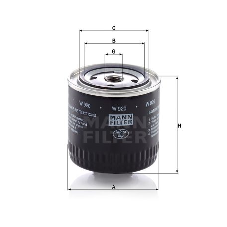 Mann-Filter W920 Olajszűrő