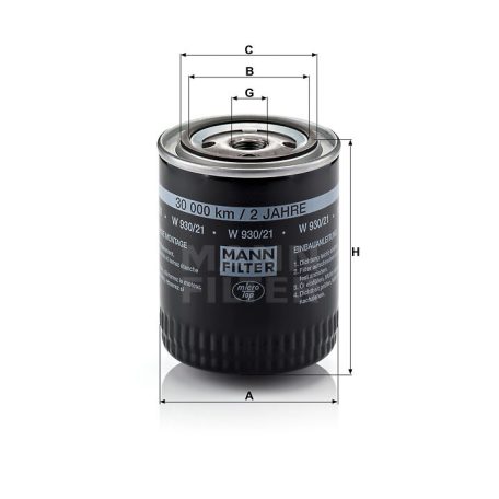 Mann-Filter W930/21 Olajszűrő