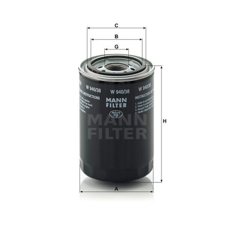 Mann-Filter W940/38 Olajszűrő