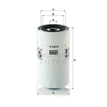 Mann-Filter W950/36 Olajszűrő