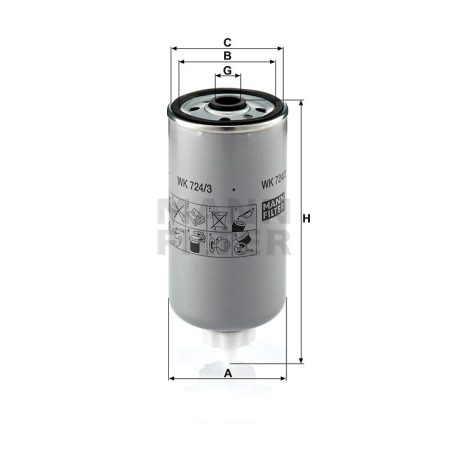 Mann-Filter WK724/3 Üzemanyagszűrő