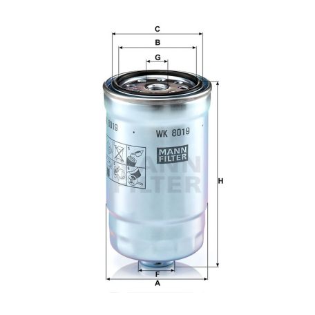 Mann-Filter WK8019 Üzemanyagszűrő