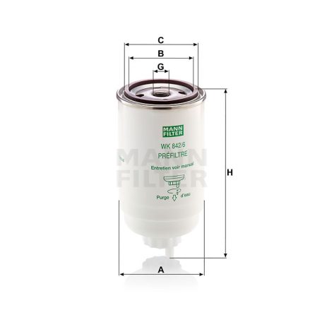 Mann-Filter WK842/6 Üzemanyagszűrő