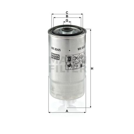 Mann-Filter WK854/5 Üzemanyagszűrő