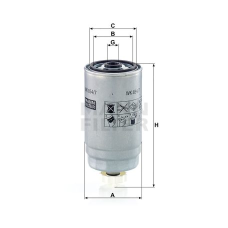 Mann-Filter WK854/7 Üzemanyagszűrő