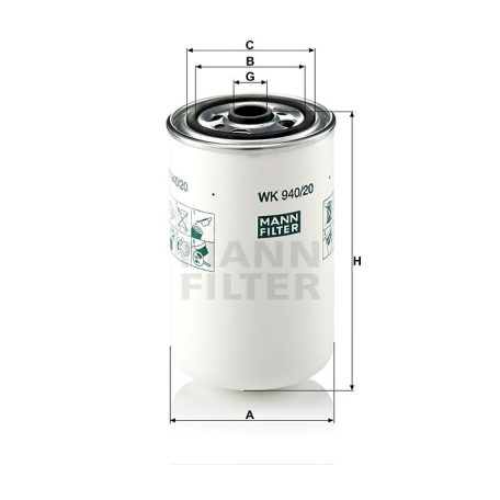 Mann-Filter WK940/20 Üzemanyagszűrő