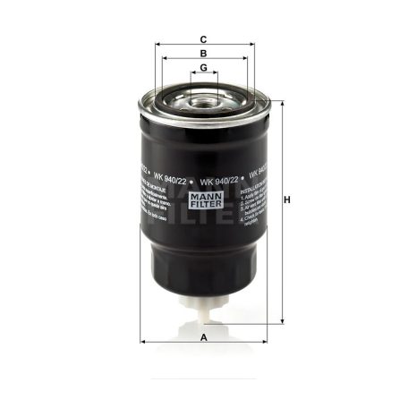 Mann-Filter WK940/22 Üzemanyagszűrő