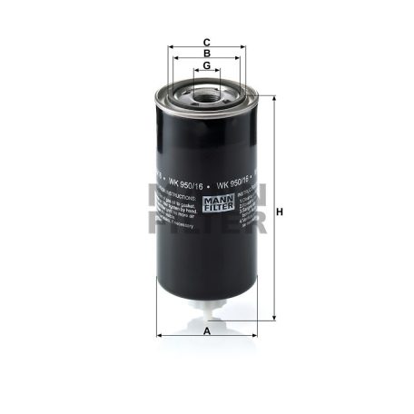 Mann-Filter WK950/16X Üzemanyagszűrő
